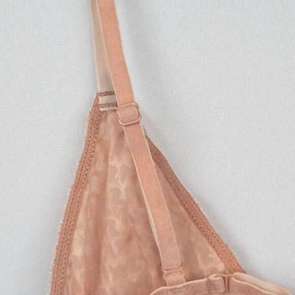 SKIMS TRIANGLE FLOCKED LOGO BRALETTE NWT - Picture 6 of 9